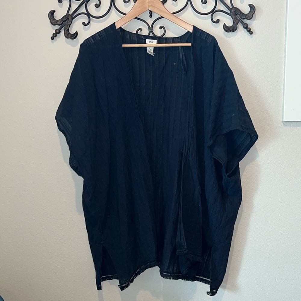AERIE KIMONO SWIM COVER ONE SIZE BLACK